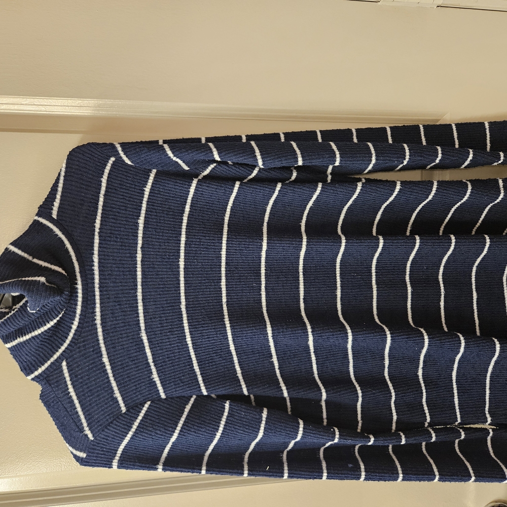 Navy Blue Striped Men's Sweater